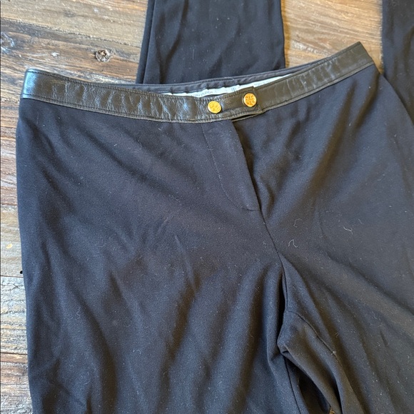 Tori Burch leather trimmed straight leg knit riding pants EUC size M (8/10) - Picture 5 of 10